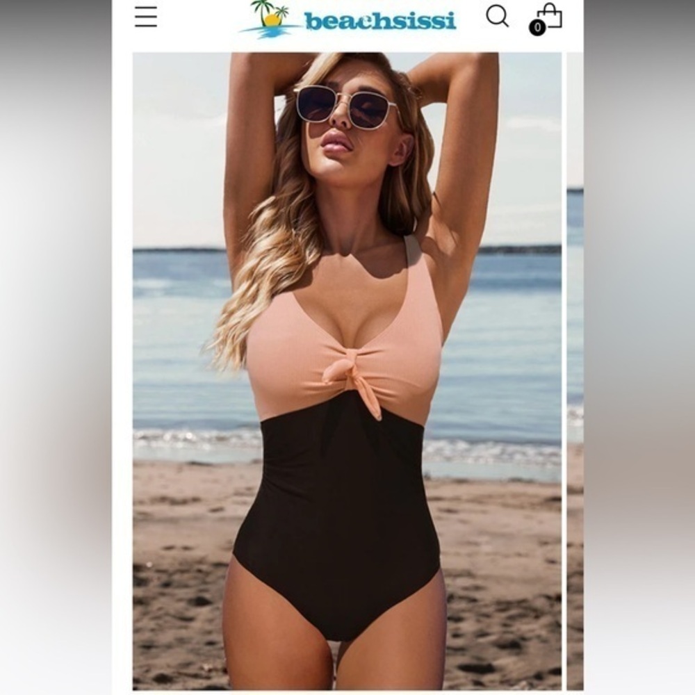 Beachsissi one piece‎ colorblock bathing suit NWT